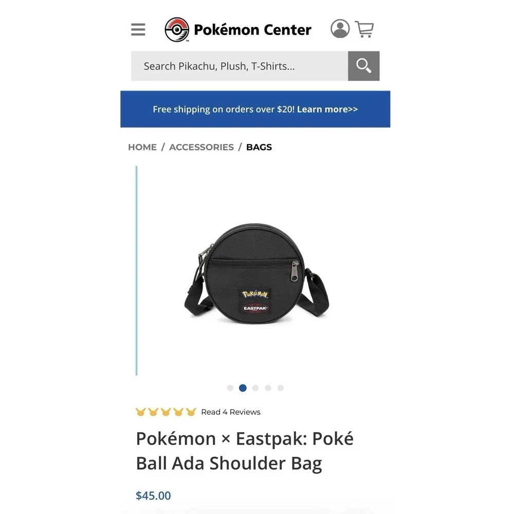 Pokemon X Eastpak Pokeball Shoulder Bag New With Tags Pokemon Center Exclusive
